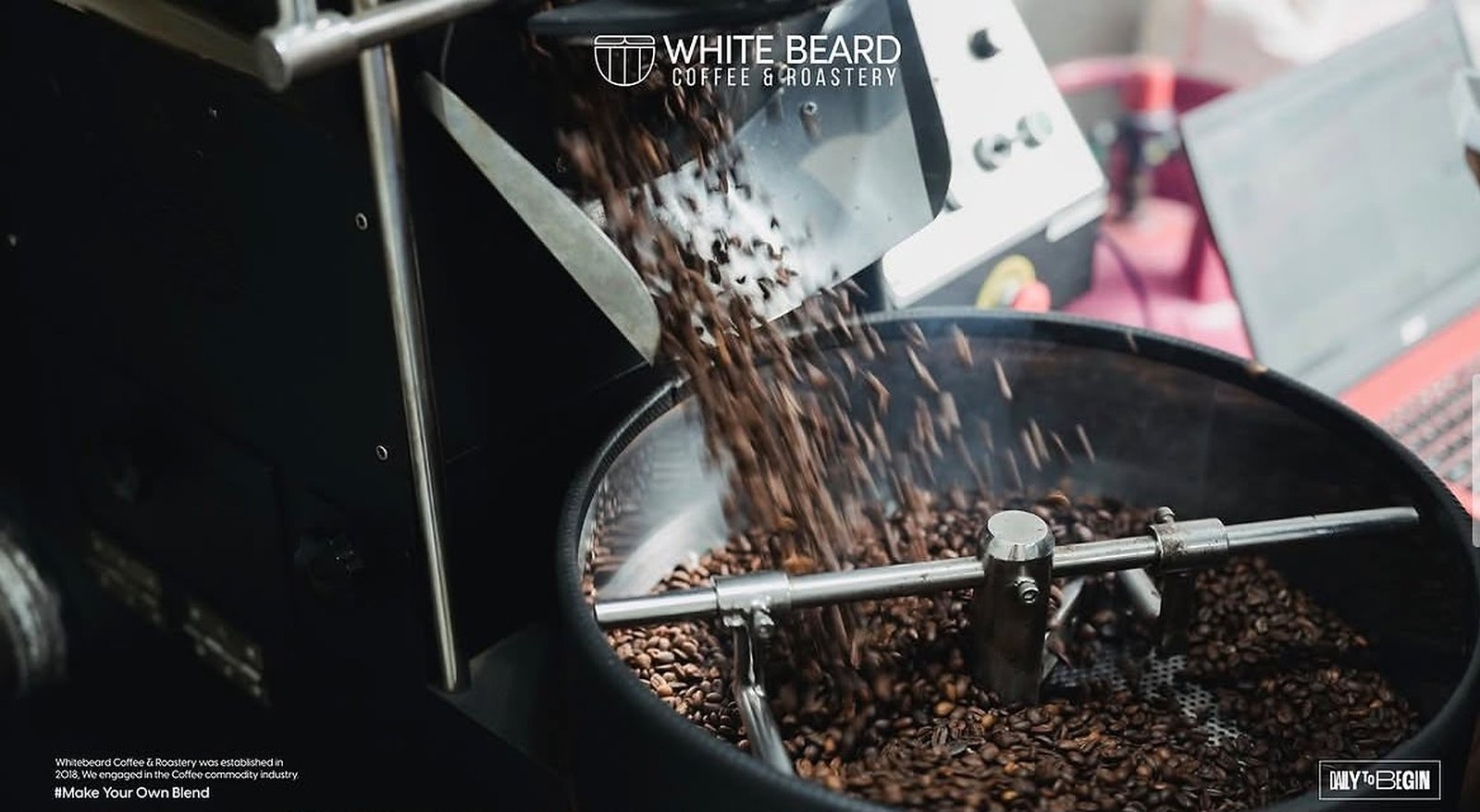 Biji kopi dalam tahap pendinginan setelah roasting