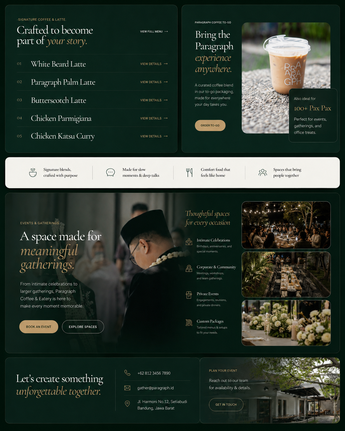 Paragraph responsive landing page experience