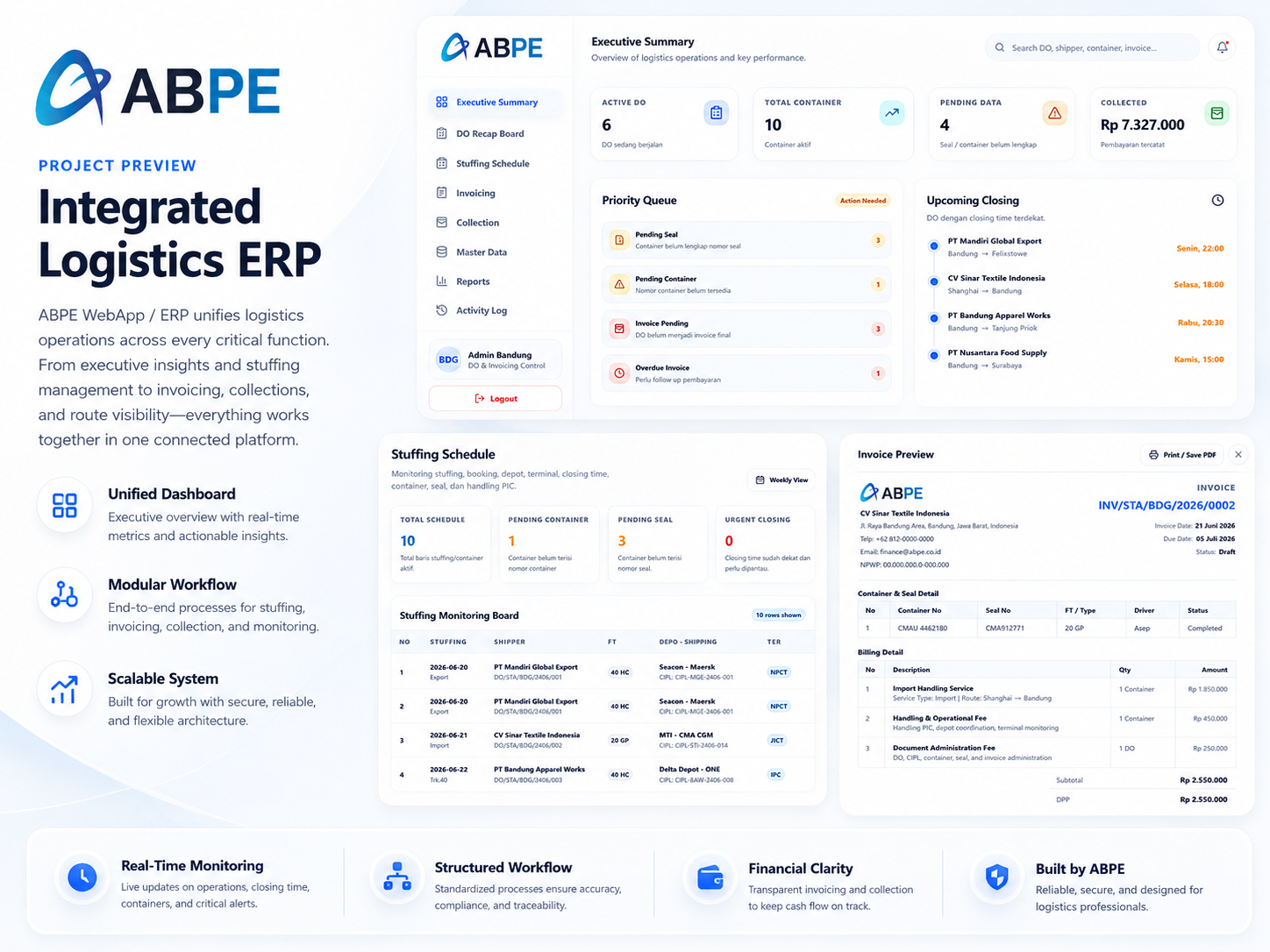 ERP module interface