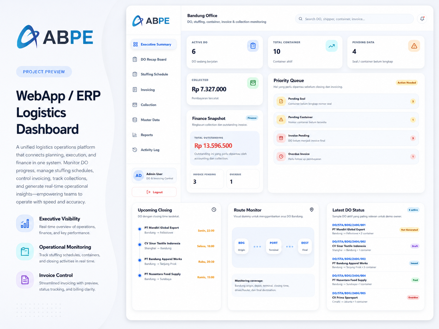 ERP workflow interface