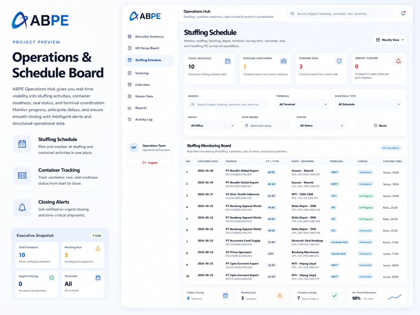 ERP reporting and system interface